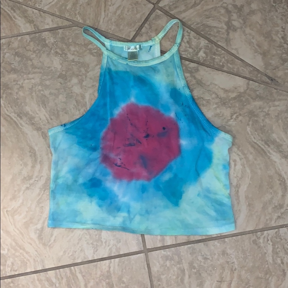 Tie dye halter crop top
